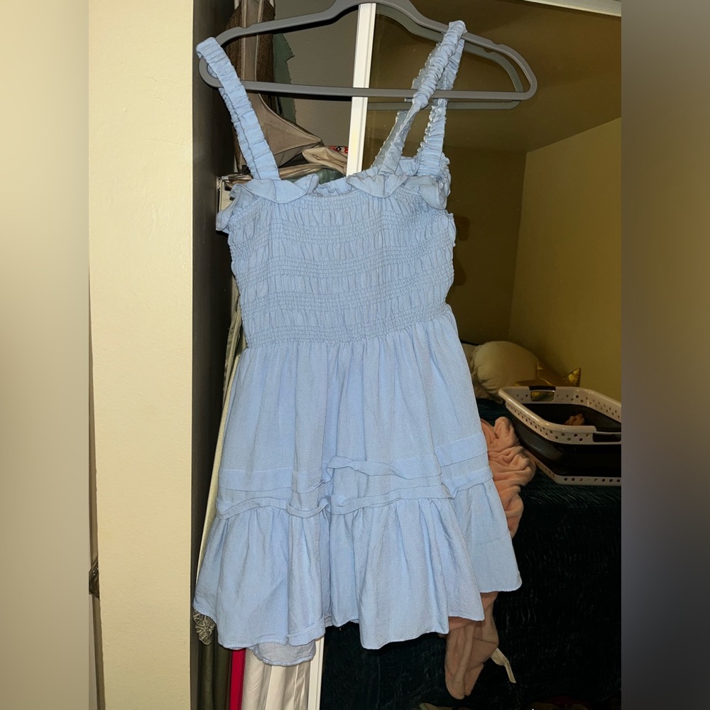 Boutique Blue Sundress with Cutout Back